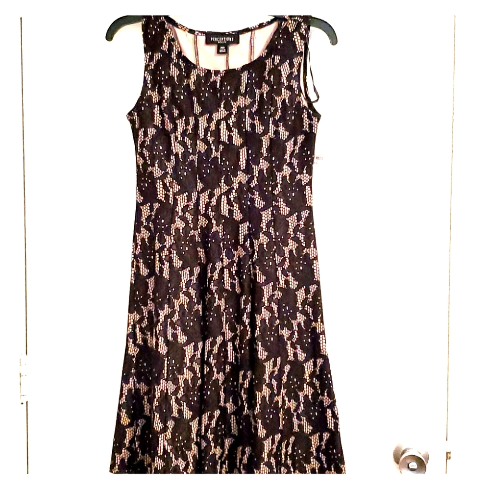 Perceptions Petite Lace Black sleeveless dress PXS